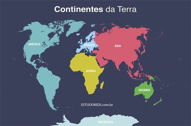 Mapa dos continentes