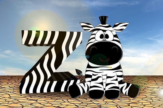 Ilustracao da letra z ao lado de zebra