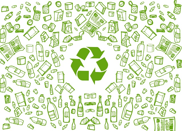 Desenho do símbolo da reciclagem 