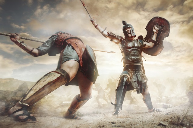 Espartanos lutando